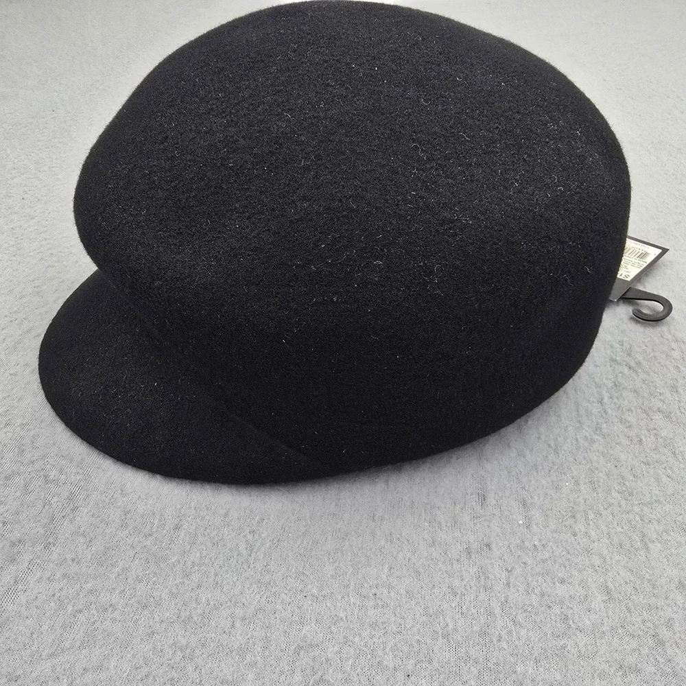 Mossimo Wool Felt Newsboy Cap Unisex OS Black Sweatband Baker Boy Cabbie Hat